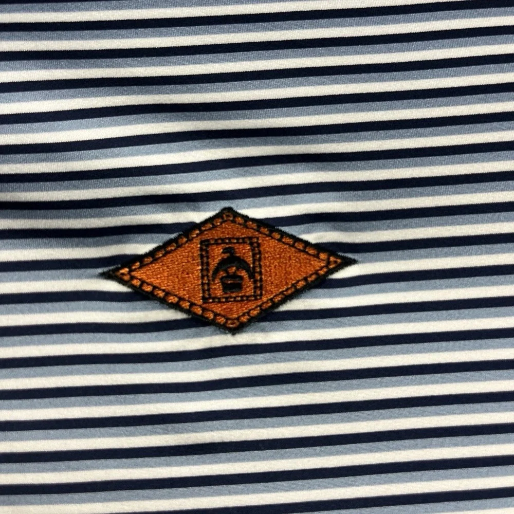 Ralph Lauren RLX Performance Golf Polo Shirt Men Size Large Blue‎ Striped Preppy